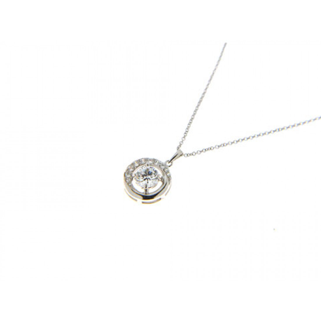Minimal Silver Pendant with White Sapphires | GT Tsangarakis