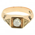 Κ18 Gold Vintage Ring with Diamond