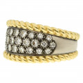 K18 White and Yellow Gold Ring with Diamonds