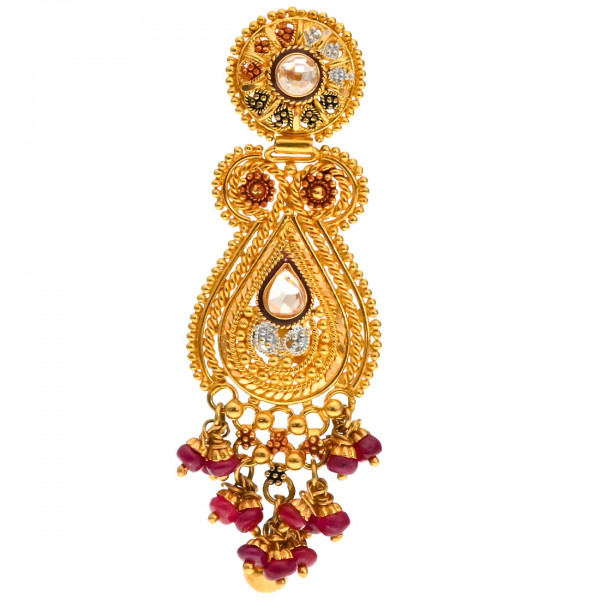  Κ22 Gold ETHNICK Earrings with Rubies