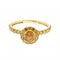 Xρυσό Κ14 Δαχτυλίδι με Natural Fancy Deep Yellowish Orange Diamond