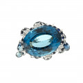 Λευκό Χρυσό Κ18 Δαχτυλίδι με London Blue Topaz 