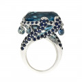 Λευκό Χρυσό Κ18 Δαχτυλίδι με London Blue Topaz 